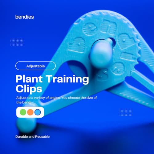 Bendies LST Plant Training Clips 15 Pack - v2.0 Adjustable Low Stress Green Support Clips for Stem Bending, Grow Tent, Plant Ties & Gardening Accessories - color: Green