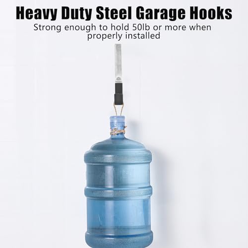 AccEncyc Heavy Duty Garage Hooks, 2Pcs Stainless Steel Wall Mount Hooks, 50lb Weight Capacity, for Garden Hose, Bike, Ladder, Tool Organizer (Medium) - size: Medium