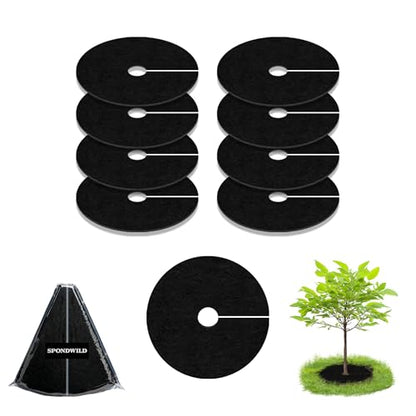 20.5 Inch 8 Pack Non-Woven Tree Mulch Ring for Weed Controlling - size: 20.47 inch
