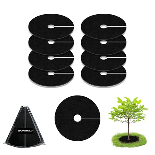 20.5 Inch 8 Pack Non-Woven Tree Mulch Ring for Weed Controlling - size: 20.47 inch