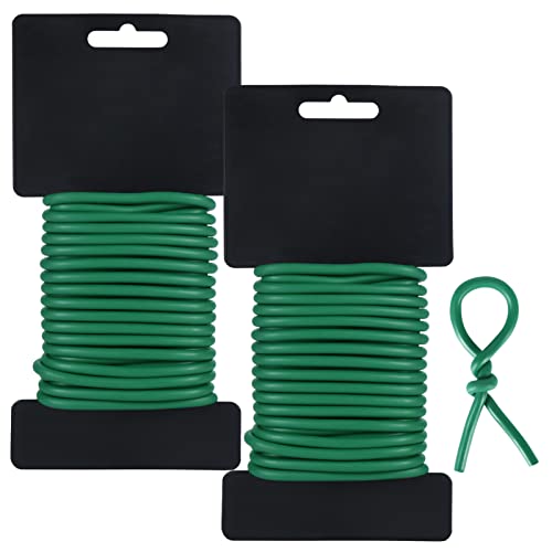 Tenn Well 2Pk 32ft 5mm Green Plant Ties Soft Garden Wire for Tomatoes - color: Green, size: 5mm