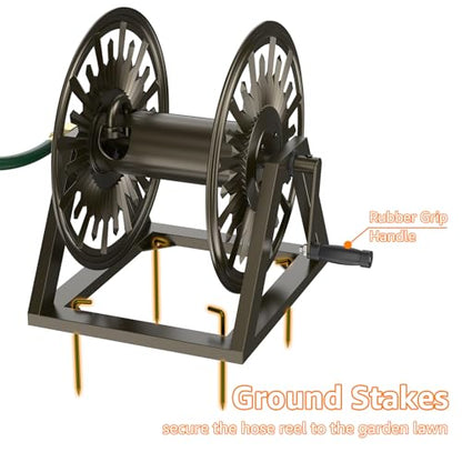 GOFORWILD Wall/Floor Mount Hose Reel, Holds 200-Feet of 5/8-Inch Hose