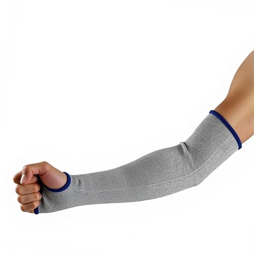 G & F PRODUCTS 100% Kevlar fiber by DuPont Cut Resistant Knit Sleeve, Sold by 6-piece pack - color: Grey