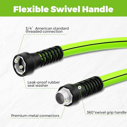 Garden Hose 25 ft x 5/8",Heavy Duty Water Hose - color: Light Green, size: 25FT