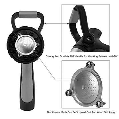 GREEN MOUNT New Patent Garden Hose Nozzle, Heavy Duty Water Nozzle, High Pressure Fireman Style Nozzle with Ergonomic Handle to Water Lawn and Garden, Black - color: Black