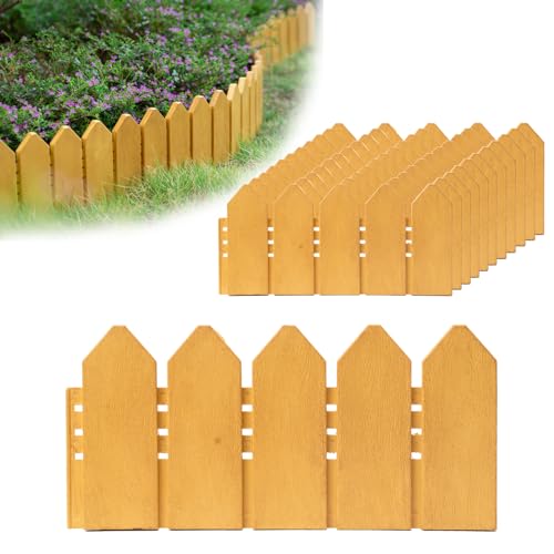 6.7 in Tall Garden Edging Border Kit 13.9 Ft, Wood - color: Wood, 13.9ft