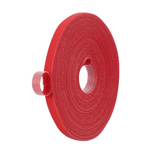 PATIKIL 0.4" x33FT Hook and Loop Tape Double-Sided Nylon Strips Red - color: Red, size: 0.4"x33FT