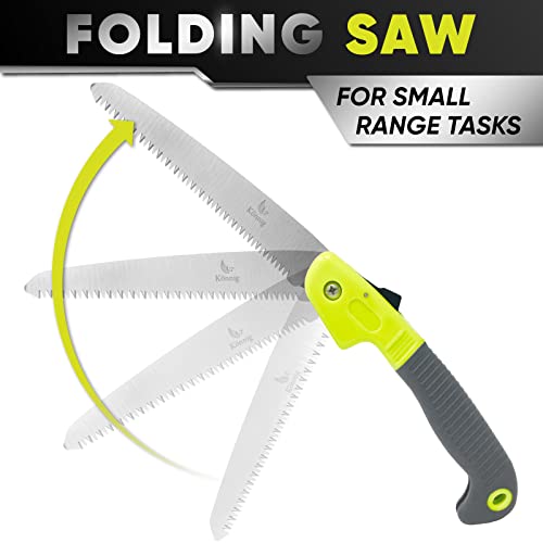 Foldable Hand Held Pruning Saw (RAZOR SHARP 7" BLADE) Compact Design Jab Saw - Japanese Design Hand Saw - size: 7" Folding w/striped handle
