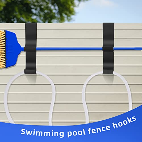 codree 2 Pcs Pool Fence Hooks for Pool Equipment, Slipe-on Fence Hanger - color: Black-2