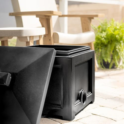Mayne Fairfield Garden Hose Bin - Black - 17in L x 17in W x 18in H - Holds up to 100 ft. of standard garden hose (5858-B) - color: Black