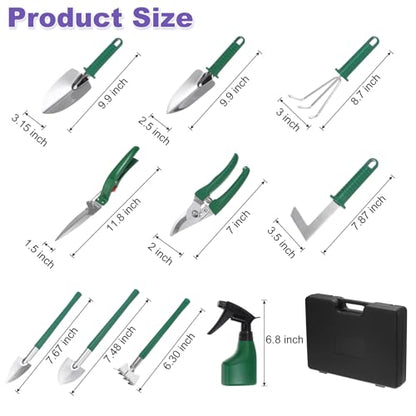HARFINGTON 1Set Garden Tool Set 10Pcs Plastic Gardening Planting Tools Kits - color: Green
