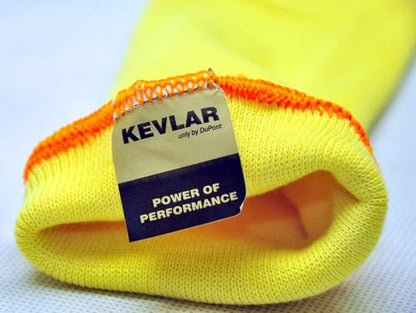 G & F PRODUCTS 100% Kevlar fiber by DuPont Cut Resistant Knit Sleeve, Sold by 6-piece pack - color: Yellow