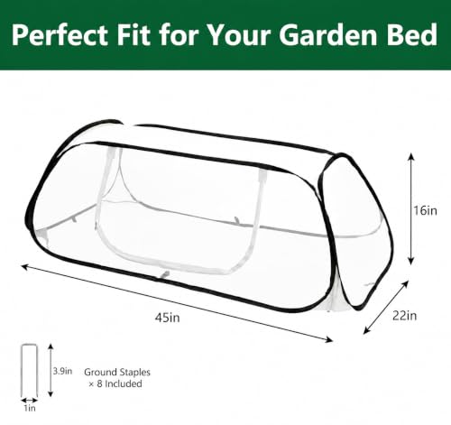 2Pack Pop Up Mesh Crop Cage 46"x22"x16" Plant Protection Tent