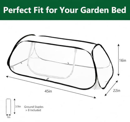 2Pack Pop Up Mesh Crop Cage 46"x22"x16" Plant Protection Tent