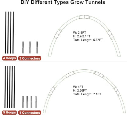 Greenhouse Hoops Grow Tunnel, 10 Sets 7FT Garden Hoops