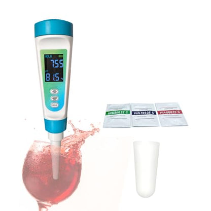 pH Meter for Home & Kitchen – Test Semi-Solid Foods, Wine, Water with Automatic Temperature Adjustment (ATC)