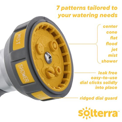 Solterra 7-Pattern Garden Hose Nozzle with Rear Trigger