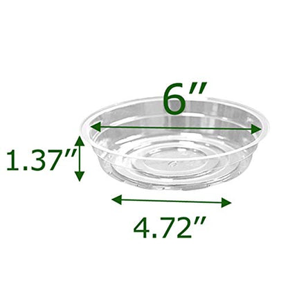 TRUEDAYS Clear Plant Saucers Flower Pot Tray Excellent for Indoor & Outdoor Plants, 6 Inch 10 Pack - size: 10-Pack (6'' Only)