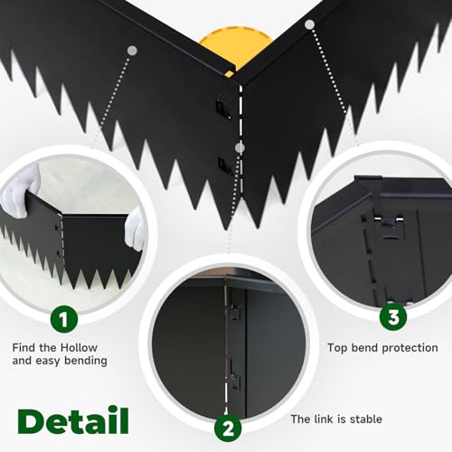 Metal Lanscape Edging 20“ L * 8” H Strips Black Steel Edging 12pcs - size: 8 inch