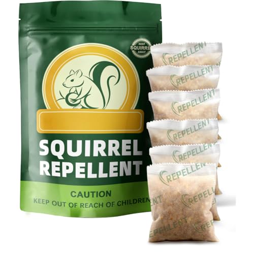 Squirrel Repellent, Chipmunk Repellent Outdoor, Keep Squirrels Out of Attics, Bird Feeders, Gardens and More, Naturally Repels Squirrels from Chewing & Nesting, Safe for Use, 6Packs - size: 1.5 Ounce(Pack of 5)
