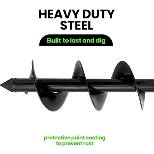 K-Brands Auger Drill Bit for Planting – 4 x 16 Inch – 3/8'' Hex Drive Drill - size: 4 x 16 Inch