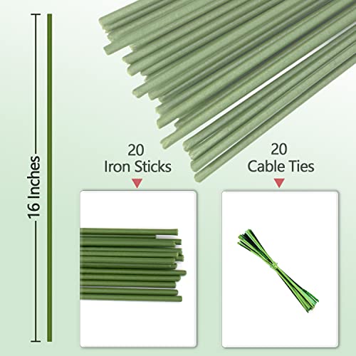 20Pcs Plant Stakes, 16IN Orchid Support Stakes for Indoor Plants - size: 16 Inches