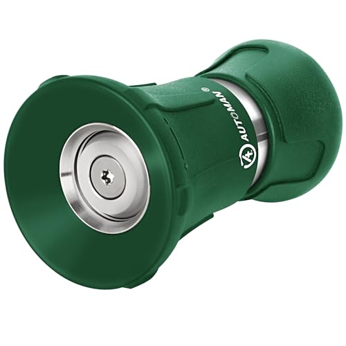 AUTOMAN Garden Hose Nozzle Heavy Duty, Fireman Hose Nozzle, High Pressure Water Hose Sprayer Nozzle, Adjustable Spray Nozzles for Washing Car, Cleaning Ground, Watering Plants, Showing Pets - color: Dark Green