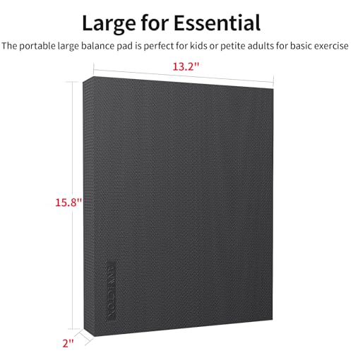 Balance Pad 15.8 * 13.2 * 2 inch,Large Balance Pad for Physical Therapy,Foam Balance Board for Rehabilitation Stability Workout Knee and Ankle Exercise Strength Training - color: Black-L(15.8*13.2*2")
