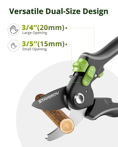 Gardening Scissors, Sharp Plant Trimming Scissors 2 Pack - size: 6.5 Inch Straight & 8.5" Bypass