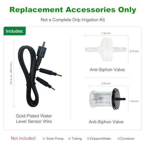 Solar Drip Irrigation Replacement Kit, Valve, Sensor Wire & Filter - size: Drip irrigation replacement parts