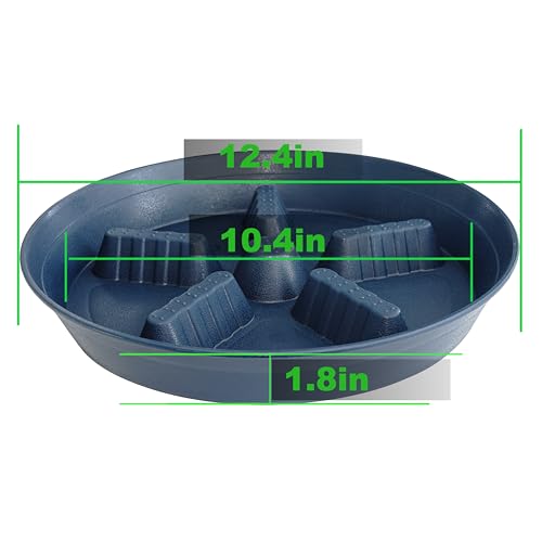 4 Pack Plant Saucer 12 inch, 8 10 14 17 inch, Plant Stand Plastic Plant Saucers for Indoors Outdoor, Heavy Duty Flower Saucers for Potted Plants, Pot Saucers for Plants, Grow Bags Saucers - color: Blue, size: 12"-4 Pack