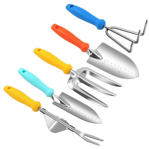 Weed Puller Tool, 5 Piece Stainless Steel Heavy Duty Weeding Tool, Weed Puller, Crack Weeder Tool, Weed Remover Tool with Ergonomic Plastic Handle, Gardening Gifts for Women - style: 5 Pieces