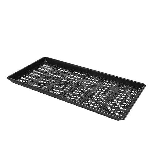 SUNPACK 10" x 20" Heavy Duty Mesh Plastic Seed Starting Tray, Black, 1" - Ensures Water Drainage and Aeration, Perfect for Greenhouses or Indoor Gardening - color: Black