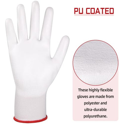 10 Pairs Gardening Gloves Breathable Light Duty Work Glove White - size: Large