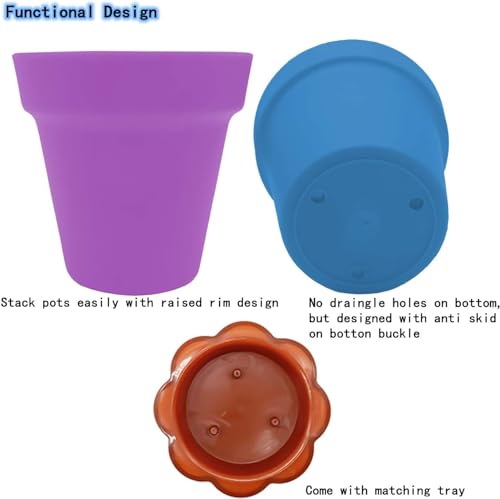 PURPLE STAR 1N 50 Packs Cupcake Plant Nursery Pots with Humidity Dome- Planting Containers Cups- Small Flower Pots for Indoor Outdoor Plant Succulent Vegetable (Mixed Color) - color: 50 Packs