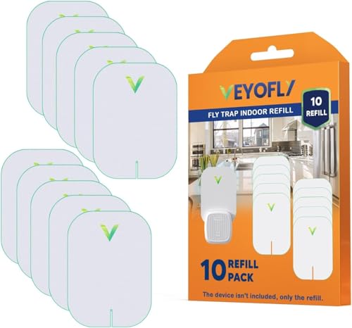 VEYOFLY Official Refill Fruit Fly Traps Indoor, Gnat Trap | 10-Pack - size: 10 Refills Pack