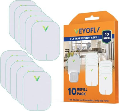 VEYOFLY Official Refill Fruit Fly Traps Indoor, Gnat Trap | 10-Pack - size: 10 Refills Pack
