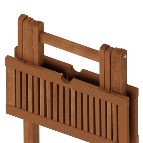 Furinno TIOMAN Outdoor Folding Patio Table with X-Legs, Natural - size: Large Square Folding Table