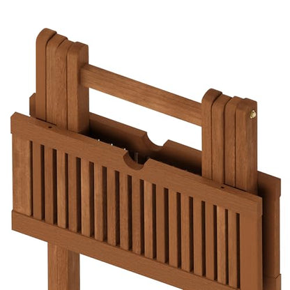 Furinno TIOMAN Outdoor Folding Patio Table with X-Legs, Natural - size: Large Square Folding Table