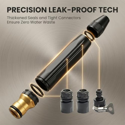 High Pressure Hose Nozzle, Heavy Duty Adjustable Twist Hose nozzle Jet Sweeper Nozzle, Pressure Washer Nozzle with Leak-Proof Design for Car Wash, Lawn, Patio Cleaning