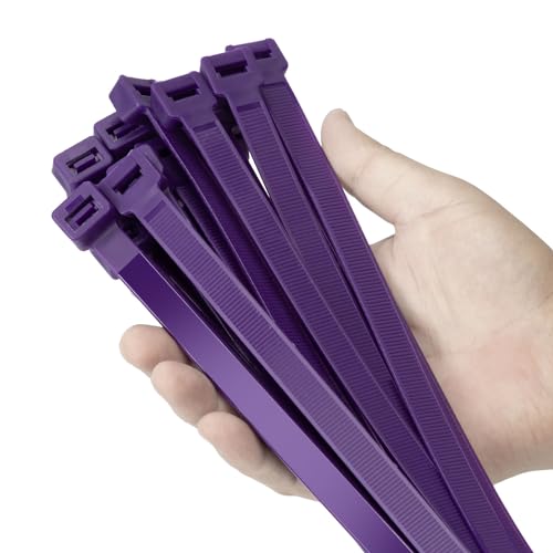 Armpow 24 inch Purple Zip Ties Heavy Duty 50 PACK, 250 LBS Ultra Exclusive Strong Plastic Wire Ties, Large Cable Ties Extra Long Tie Wraps, Indoor and Outdoor UV Resistant - color: Purple