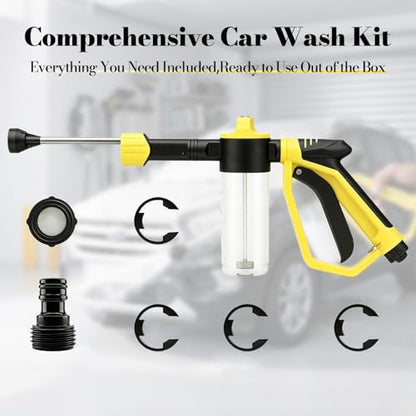 Car Wash Foam Gun for Garden Hose, Car Foam Cannon with 3 Spray Modes