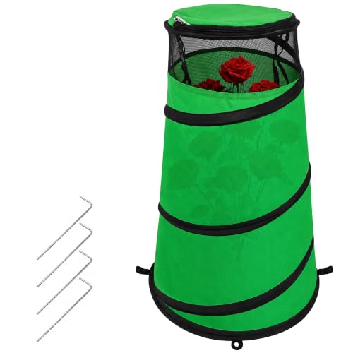 Pop Up Rose Cones for Winter Protection, Rose Collars Protective Cover - color: Green-1Pcs