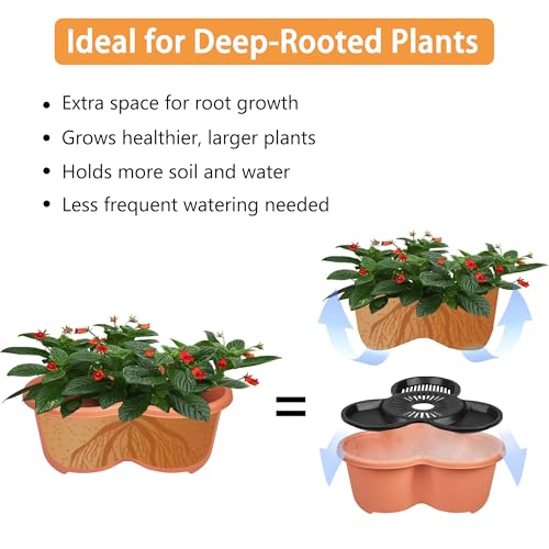 VECELO 7 Tier Vertical Garden Planter, Self Watering Stackable Planters with Wheels for Strawberries, Herbs, Flowers, Vegetables, Red - color: Red, size: 7 Tier