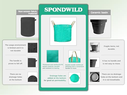 7 Pcs 7 Gallon Grow Bags, PE Garden Pots with Handles for Plants - size: 7 gallon, style: PE_Grow_Bags