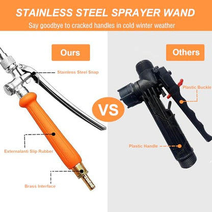 44" Stainless Steel Water Wand Sprayer Built-in Shut Off Valve
