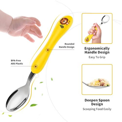 Lehoo Castle Toddler Utensils, 6-Pieces Kids Silverware Set (Lion) - color: Green