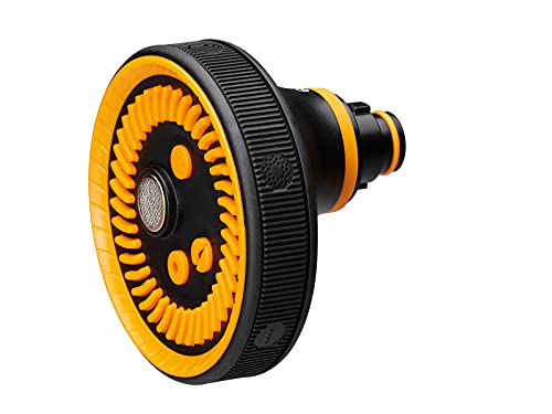 Fiskars 1059238 Spray Gun Head for Multiple Showers, 5 Functions, Continuously Adjustable Flow, Universal Size, Black/Orange, 1059238
