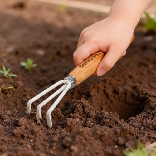 Kids Gardening Tools Set, Inspire a Love for Nature Garden Tool Kit - color: Beech wood handle