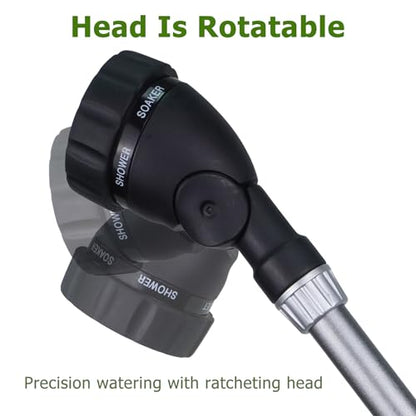 Heavy Duty Watering Wand, 22-Inch Long Metal Garden Hose Wand with Adjustable Rotating Head, Hose Nozzle Sprayer with Thumb Control, Perfect for Hanging Baskets,Shrubs and Plants